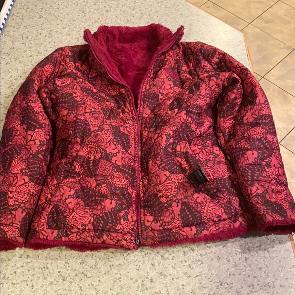 North Face Girls reversible winter coat.